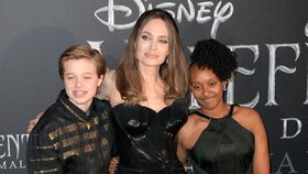 Angelina Jolie s dcerami Zaharou a Shiloh.