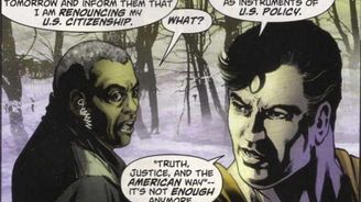 Superman se vzdává amerického občanství, Kapitán Amerika dostal cihlou do hlavy