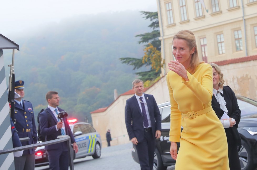 Estonská premiérka Kaja Kallasová na supersummitu v Praze (7.10.2022)