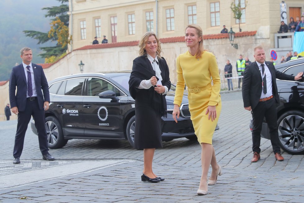 Estonská premiérka Kaja Kallasová na supersummitu v Praze (7.10.2022)