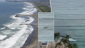 Chvíli před tsunami na Havaji vyrazil na moře surfař