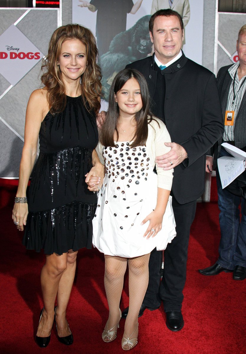 John Travolta s manželkou Kelly Preston a dcerou Ellou Bleu, které bylo 3. dubna 11 let.