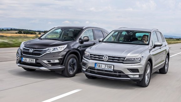 TEST VW Tiguan 2.0 TDI 4Motion DSG7 vs. Honda CR-V 1.6 i-DTEC 4x4 9AT