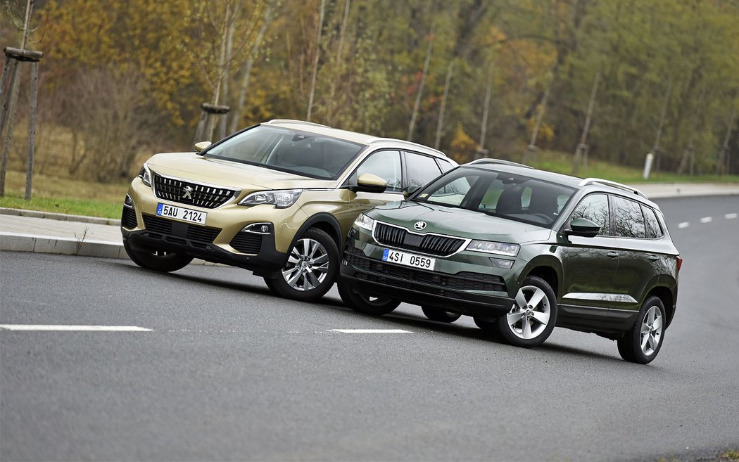 suv peugeot skoda karoq srovnavacitesty