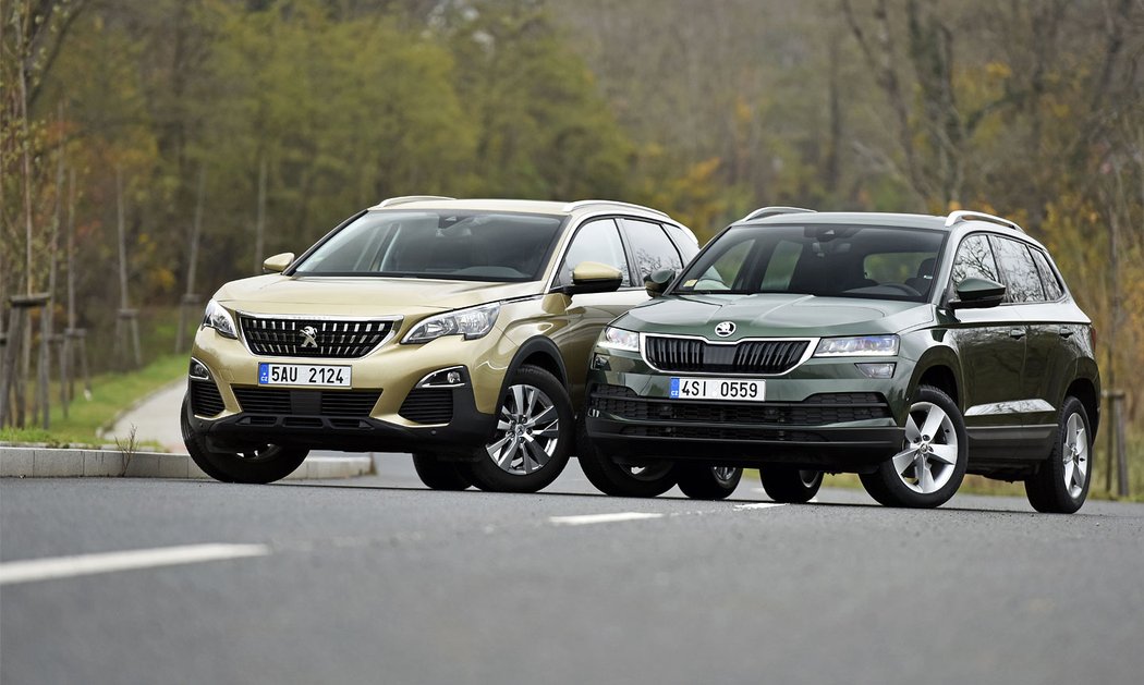 suv peugeot skoda karoq srovnavacitesty