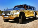 Opulentní zlaté SUV Dartz Prombron z filmu Diktátor je na prodej