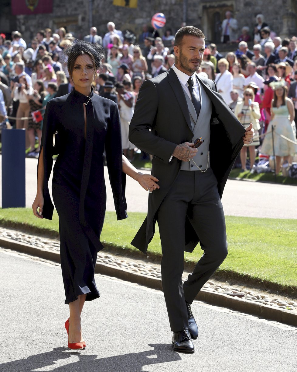 Victorie a David Beckham na svatbě Harryho a Meghan