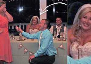 Výraz nevěsty se stal hitem internetu.
