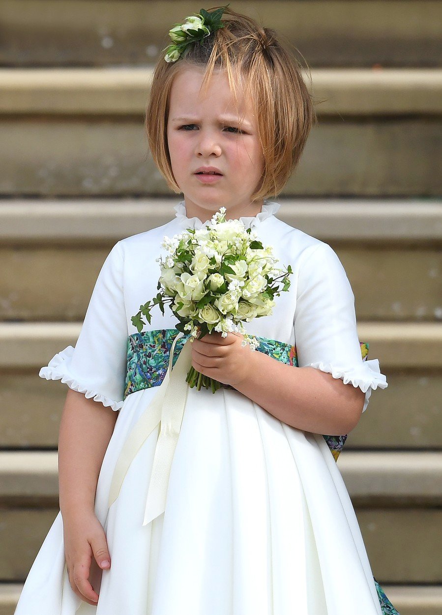 Mia Tindall na svatbě princezny Eugenie