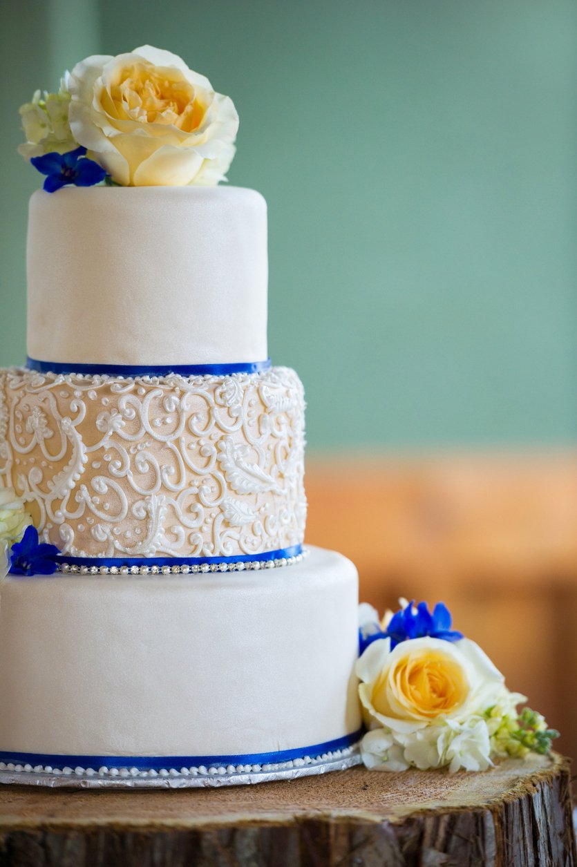 svatební dort v modré