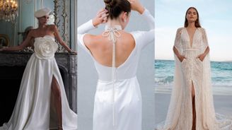 Růže, mašle i obávané perly: 7 nejkrásnějších trendů, které letos ovládnou svatební šaty