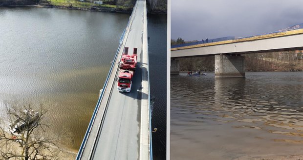 Nákladní vůz sjel na Příbramsku z mostu do Vltavy: Tělo řidiče zůstalo zaklíněné šest metrů pod hladinou!