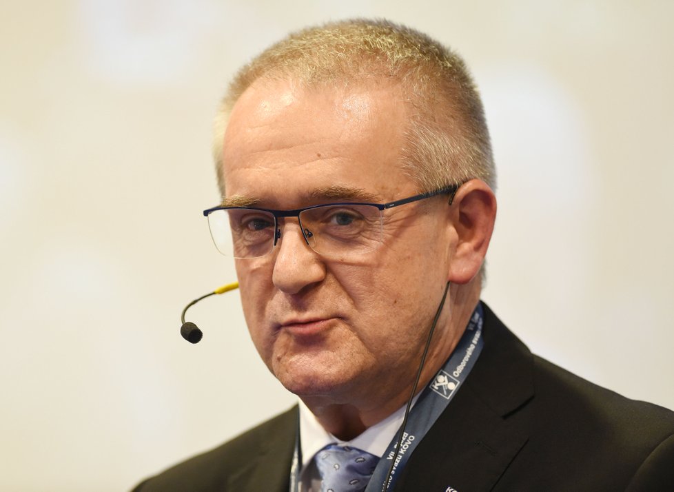 Předseda Odborového svazu Kovo Jaroslav Souček během druhého dne jednání 7. sjezdu Odborového svazu Kovo 16. června v Olomouci.