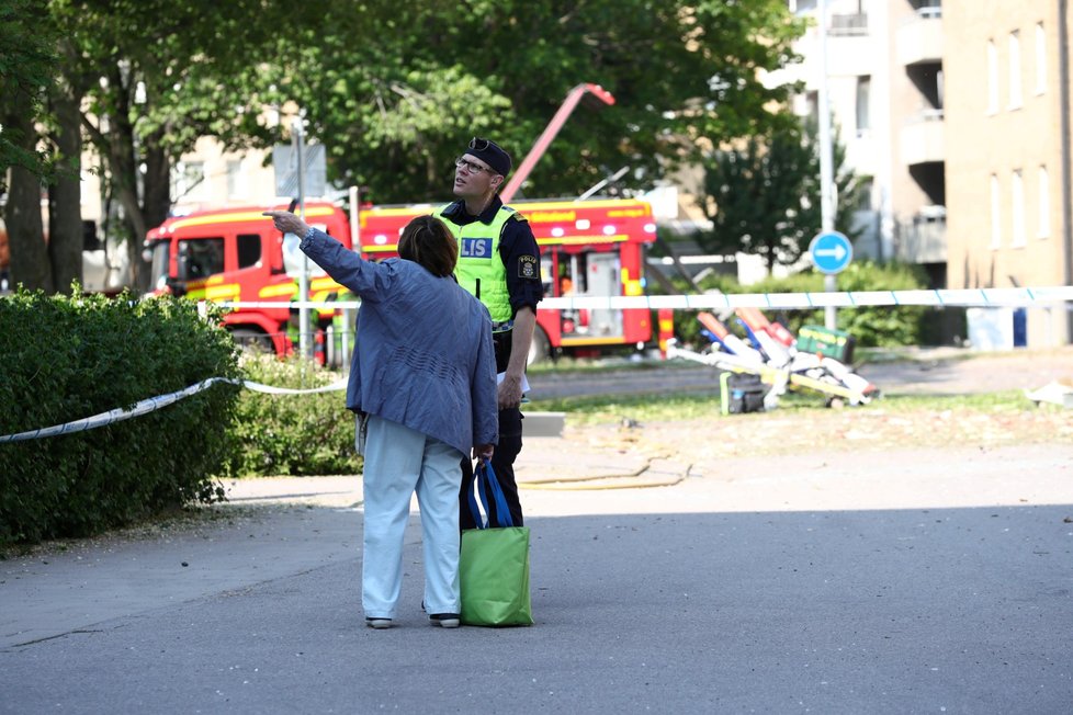 Exploze ve švédském městě Linkoping zranila nejméně 19 lidí. (7.6.2019)