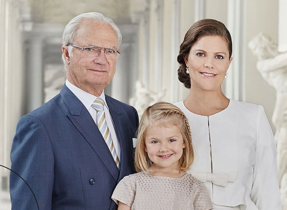 Král Karl XVI. Gustav s dcerou a vnučkou