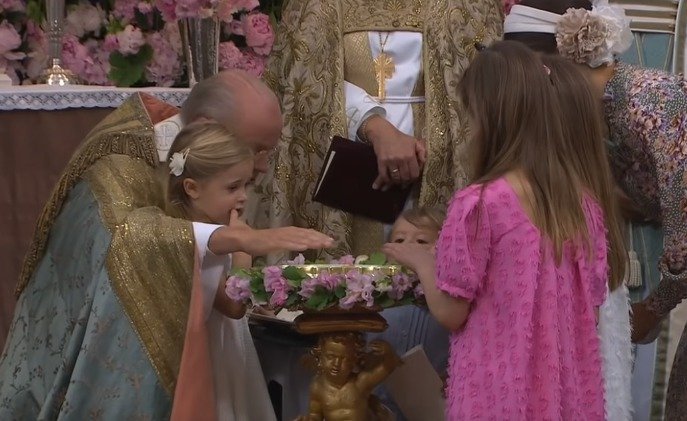 Děti na křtinách princezny Adrienne