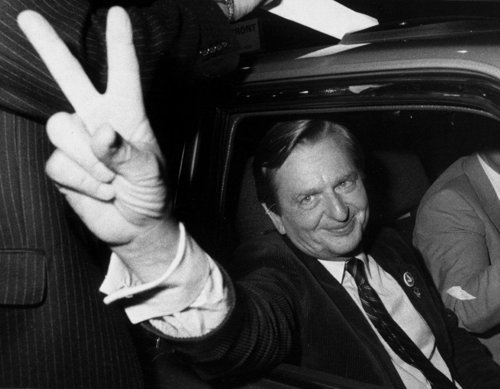 Zavražděný švédský premiér Olof Palme.