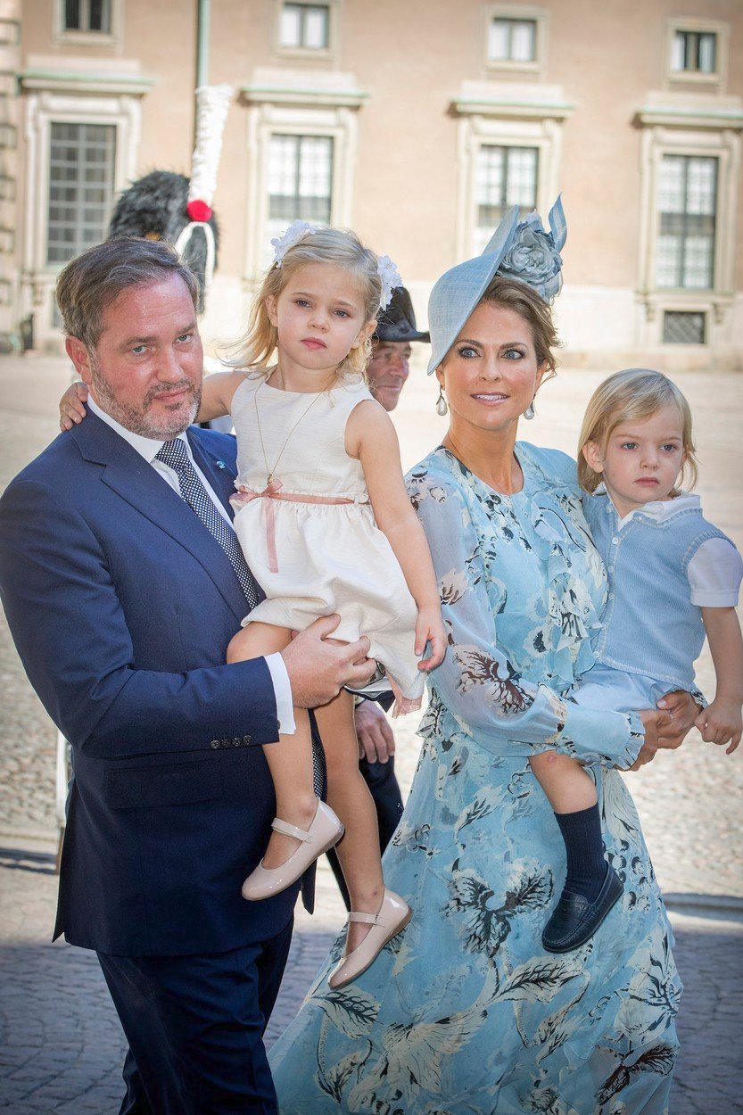 Švédská princezna Madeleine s manželem Chrisem O&#39;Neillem a dětmi, princem Nicolasem a princezou Leonore