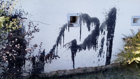 Poškozená fasáda domu Světlany Witowské a Petra Koláře.