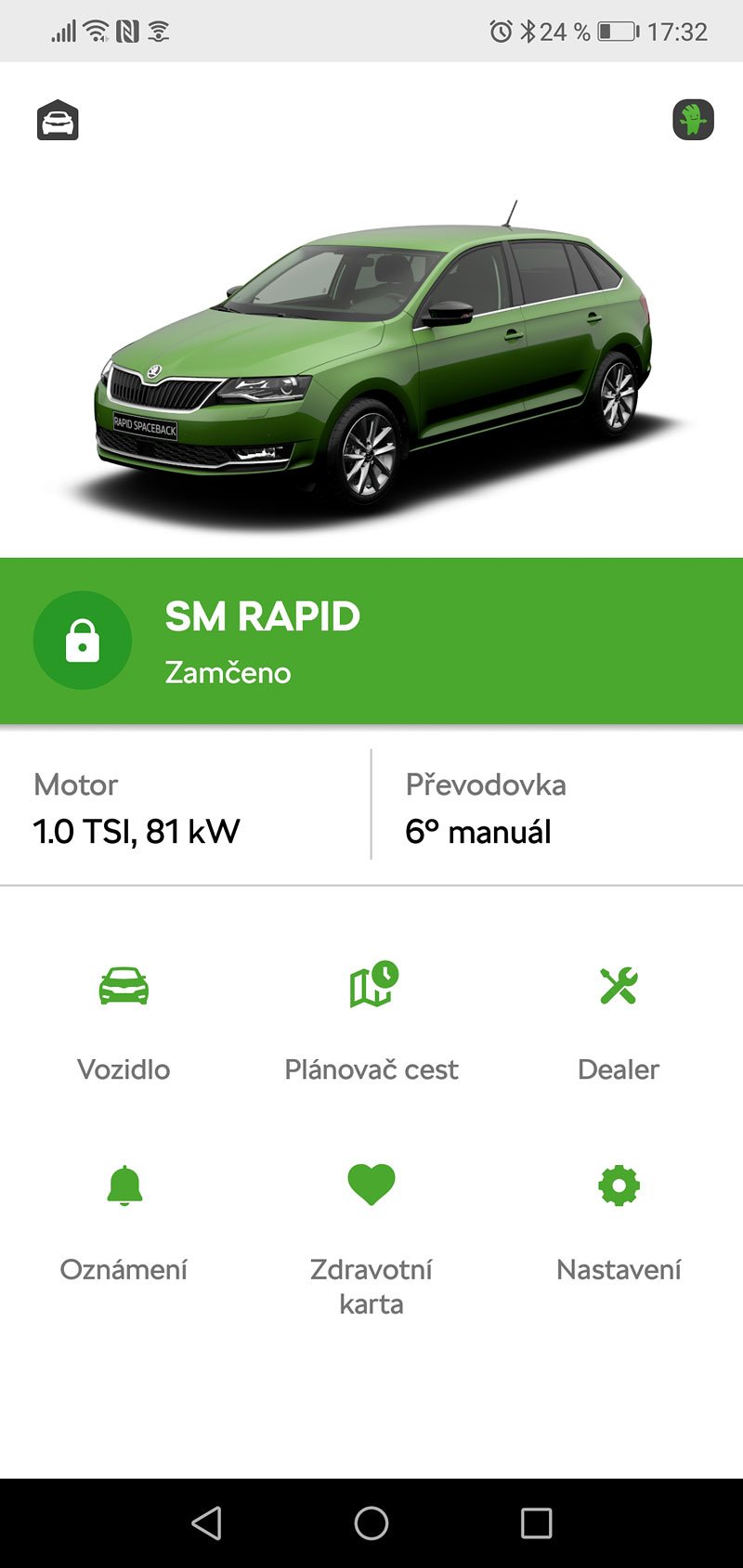 Odemknutí/zamknutí auta mobilem na dálku