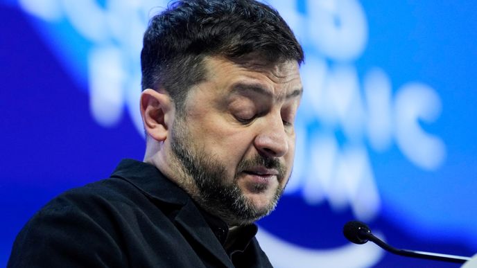 Projev Volodymyra Zelenského na WEF v Davosu (22. 1. 2026). Projev Volodymyra Zelenského na WEF v Davosu (22. 1. 2026).
