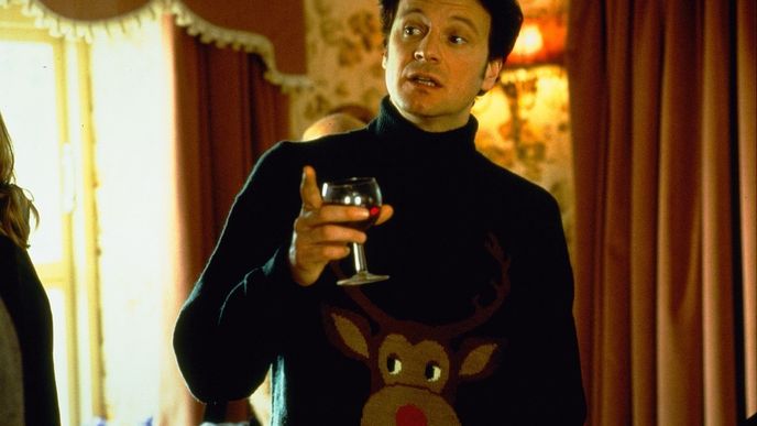 Colin Firth ve svém nejznámějším filmovém outfitu, který nastartoval módu ošklivých vánočních svetrů