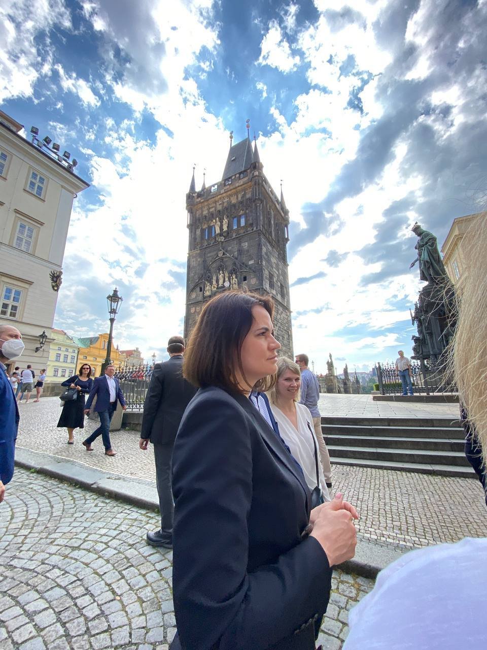 Vůdkyně běloruské opozice Svjatlana Cichanouská na návštěvě v Praze