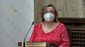 Hlavní hygienička ČR Pavla Svrčinová na tiskové konferenci k vývoji epidemické situace v Česku
