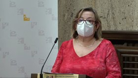 Hlavní hygienička ČR Pavla Svrčinová na tiskové konferenci k vývoji epidemické situace v Česku