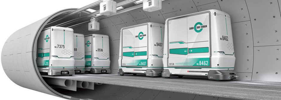 Chytré tunely pod Alpami: Autonomní přeprava nákladu po Švýcarsku