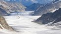 Švýcarům podle vědců hrozí roztátí ledovců: Pohled na ledovec Aletsch z Jungfraujochu