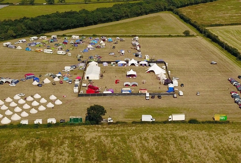 Letecké záběry ze swingers festivalu Swingfields.