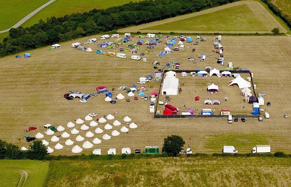 Letecké záběry ze swingers festivalu Swingfields.