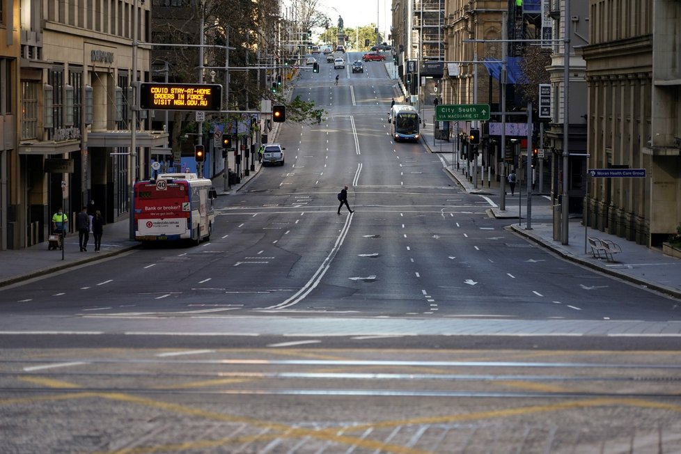 Důsledky karantény v australském Sydney kvůli zvýšenému počtu nových případů nakažených koronavirem (5. 7. 2021)