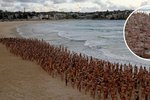Stovky naháčů se sešly na pláži Bondi v australském Sydney.
