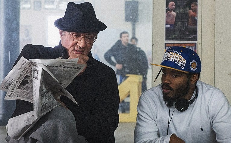 Sylvester Stallone při natáčení filmu Creed s režisérem Ryanem Cooglerem