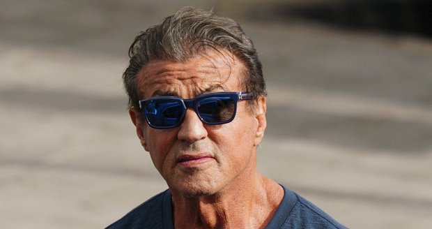 Sylvester Stallone na natáčecím place