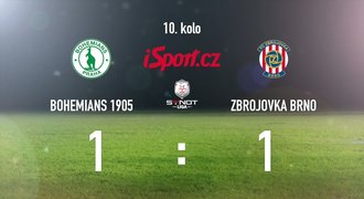 CELÝ SESTŘIH: Bohemians remizovali s Brnem a dál čekají na výhru