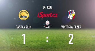 CELÝ SESTŘIH: Plzeň veze ze Zlína výhru 2:1, jeden gól neměl platit