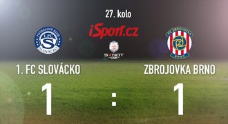 CELÝ SESTŘIH: Moravské derby bez vítěze. Slovácko - Brno 1:1