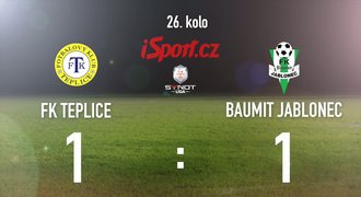 CELÝ SESTŘIH: Teplice vydřely proti Jablonci remízu 1:1