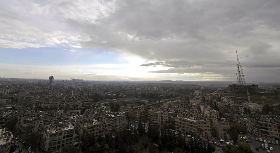 Pohled na syrské město Aleppo