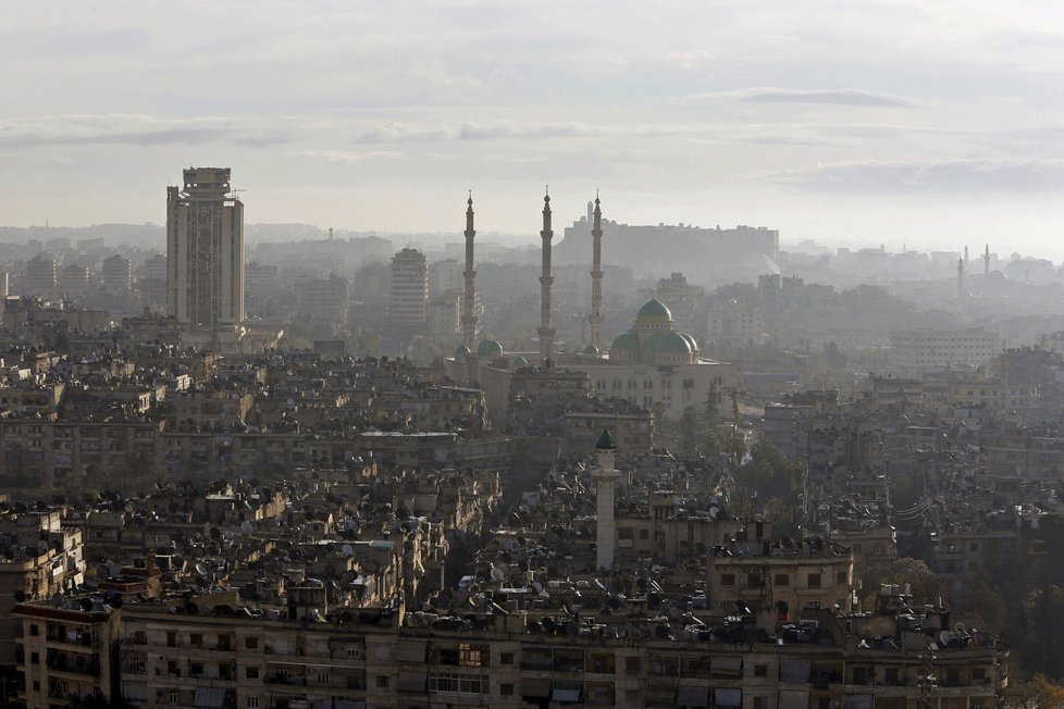 Pohled na syrské město Aleppo
