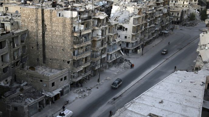 Zničené syrské město Aleppo - ilustrační foto