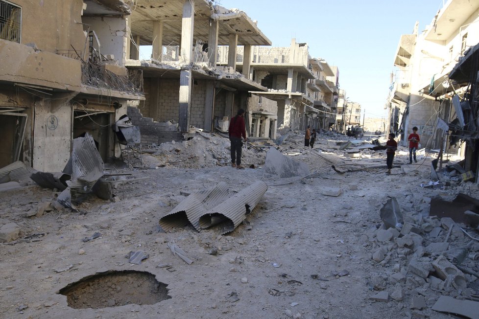 Část Aleppa ovládáná rebely po leteckém útoku