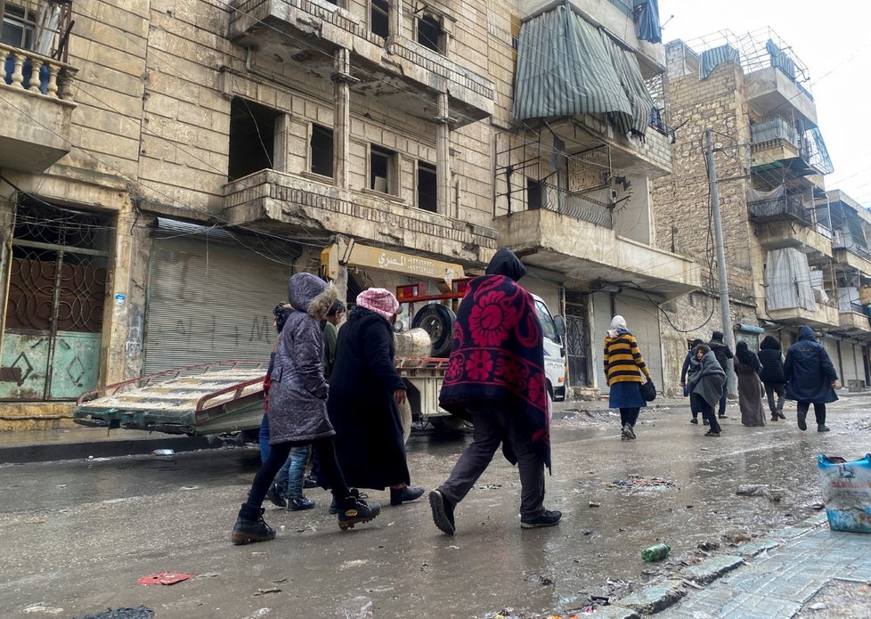Následky zemětřesení v syrském Aleppu (6. 2. 2023).