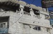 Jeden z 36 rozstřílených domů v Homsu.