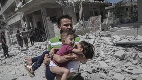 Nálet v Idlibu.