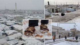 „Jako bychom žili na hřbitově.“ Sýrie se potýká s nízkými teplotami a sněhem, obyvatelé vyhnaní z domovů mrznou