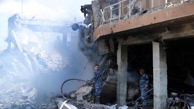 Zbytky syrského vědecko-výzkumného centra zničeného spojeneckým útokem z 14. 4. 2018